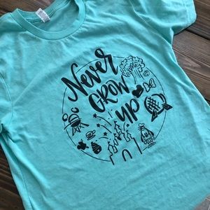 Small Disney never grow up shirt